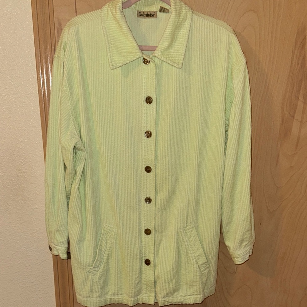 Northwest Pastel Green Corduroy Utility Jacket